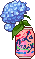 pixel image of lacroix can with hydrangea in it
